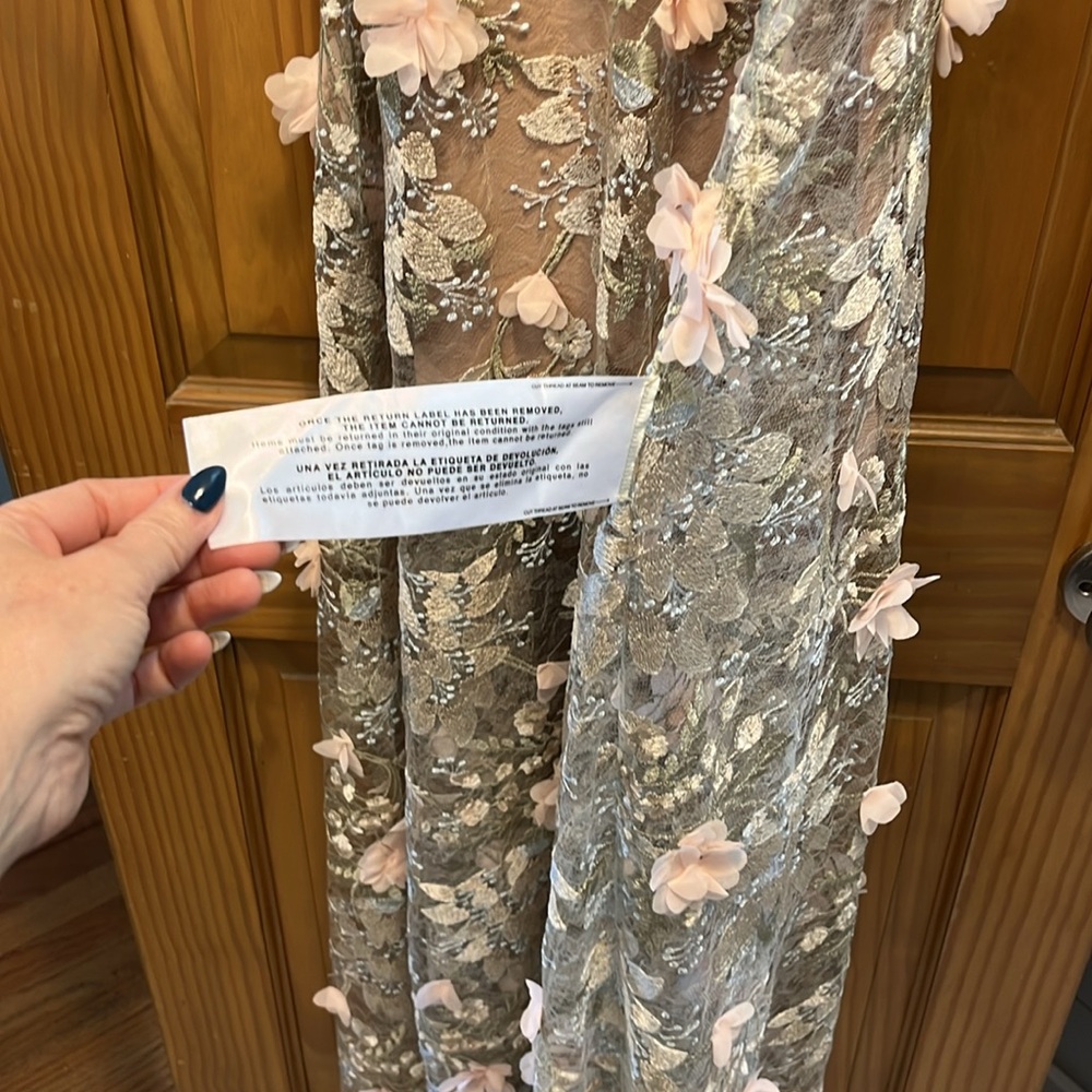 Dress The Population Embellished Plunging Gown Sleeveless Floral Long Dress- NWT - Picture 7 of 8